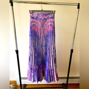Anthropologie Marble-dyed Pleated Maxi Skirt